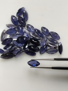 Iolite naturelle 10x5MM taille marquise, violet, meilleure qualité, pierre précieuse en vrac, effets pleochroïques pour la fabrication de bijoux - Product Image 1