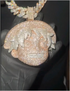 จี้หัว 3 มิติ แบบกำหนดเอง ดีไซน์หรูหรา เงินแท้ 925 ชุบทอง จี้ฮิปฮอป เครื่องประดับชั้นดี - Product Image 2