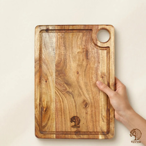 Tabla de Cortar Rectangular de Madera de 2.0 cm de Grosor, Fácil de Limpiar - Product Image 3