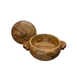 Boîte à tortillas en bois écologique en bois d'acacia, boîte isotherme pour roti et chapati, pour la cuisine et la salle à manger - Product Image 1