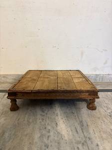 Table de lit traditionnelle indienne du Rajasthan en bois massif, faite à la main, écologique, durable, portable, chaise décorative pour enfants, usage domestique - Product Image 5
