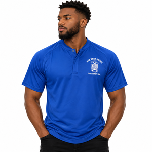 เสื้อโปโล Phi Beta Sigma สีน้ำเงินรอยัล แขนสั้น คอปก ติดกระดุม ลายตัวอักษรกรีก สไตล์ลำลอง - Product Image 1