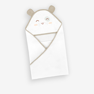 Serviette de bain pour bébé à capuche en coton biologique Dokma ALB13, forme carrée, couleur unie, tissu tricoté absorbant, OEM ODM - Product Image 5