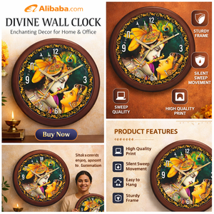 Liviya Model 364 Radha Krishna Silent Quartz Wall <b>Clock</b> <b>Digital</b> Printing Personalized Plastic Home Decor Mother's Day Christmas - Product Image 2