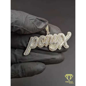 Custom <b>Name</b> <b>Necklace</b> Lab Grown Diamond Iced Out Hip Hop Pendant Luxury Jewelry Gift - Product Image 2