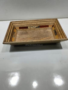 Plateau de service rectangulaire en bois fait à la main vintage poli en provenance d'Inde pour le thé et les aliments, vaisselle de cuisine, idéal comme cadeau - Product Image 2