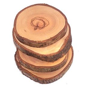 Rustic Handmade Wooden Coasters for Cups and Mugs, Natural Wood <b>Drink</b> Mat Set for Coffee, Tea, Beverages, Glasses, Dining Tables - Product Image 3