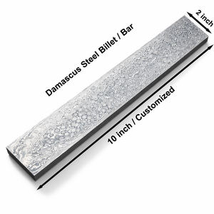 เหล็กดามัสกัสลายหยดน้ำแบบทำมือ ขนาด 10x2 นิ้ว สำหรับทำมีดและงานฝีมือ - Product Image 6