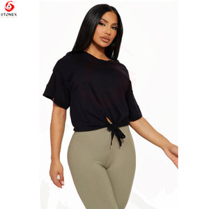 Women's <b>Cropped</b> Solid Crew Neck Short Sleeve T-Shirt Soft Cotton Streetwear Regular Fit Breathable Eco-Friendly Fashion <b>Top</b> for - Product Image 3
