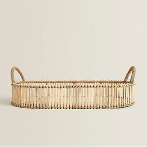 ถาดหวายทรงกลมทำจากธรรมชาติ,ถาดตกแต่งถาดหวายสำหรับร้านอาหารโรงแรมแฮนด์เมดในเวียดนาม - Product Image 3