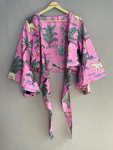 Indian Cotton Block Print Tie Dye Crop Top Handmade Bohemian Style Women Summer Casual Party Wear Floral <b>Boho</b> Top Free Size - Product Image 4