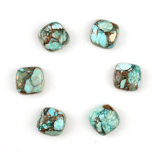 Turquesa Verde Natural Mohave en Forma de Cojín, Cabujón Plano para Joyería, Fabricación de Pulseras, Precio de Fábrica al por Mayor - Product Image 2
