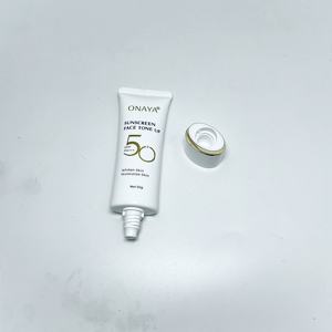 Premium Unique White PE Plastic Tube Packaging Cosmetics <b>Sunscreen</b> Cream Lotion With Gold Plated Screw Cap Hot Stamping - Product Image 5