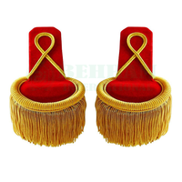 Épaulettes d'uniforme de groupe en gros, blanches ou dorées, à franges, brodées or, à coudre, en tissu