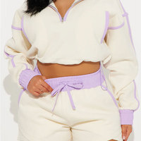 Ensemble sportif 2 pièces pour femmes, haut court avec fermeture éclair, manches longues, couleur unie, tricoté en spandex et nylon, décontracté, printemps-été