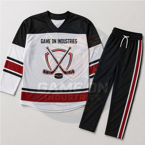 New Trendy Blue White Personalized Design Custom Colors Player Numbers Logo Printing Custom Sublimated Ice Hockey Uniform Sets - Product Image 1