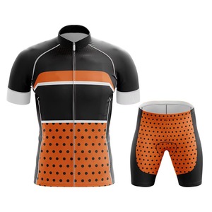 Ensemble de vêtements de sport respirants pour le cyclisme pour hommes avec maillot de vélo à séchage rapide et short de cyclisme rembourré à taille élastique - Product Image 1