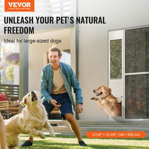 Porte de chien XL à hauteur réglable pour porte coulissante en verre 75 7/8 "-80 11/16"-Pet Products - Product Image 2