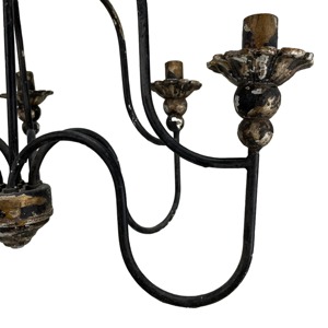 Fabulous Vintage Iron Chandelier Circle Shape <b>Lighting</b> <b>Fixture</b> Ceiling Decorations Black Metal Spiral Design - Product Image 3