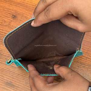 ใหม่กระเป๋าสตางค์หนังวัวสีแดงสีเขียวขุ่นและสีเงินสำหรับผู้หญิงพร้อมพวงกุญแจกระเป๋าใส่บัตรหนังแท้กระเป๋าสตางค์ขนาดเล็ก - Product Image 6