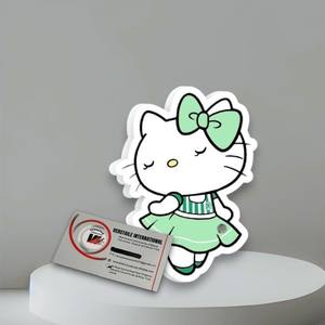 Las Más Modernas Pestañas de Diamantes con Lazo Verde de Hello Kitty, Herramienta de Belleza Acrílica Reutilizable y Ecológica para Extensión de Pestañas - Product Image 5