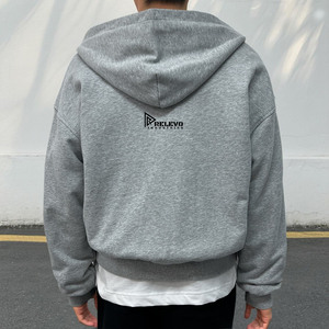 Sweat à capuche zippé intégral pour homme, coupe oversize et carrée, épaules tombantes, 100% coton réversible double couche, de haute qualité et confortable - Product Image 4
