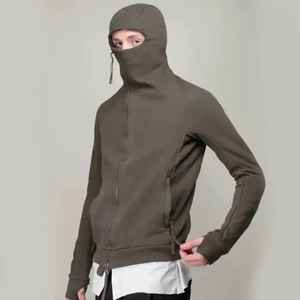 เสื้อฮู้ดซิปหน้ากากคลุมหน้าแบบเต็มใบสำหรับผู้ชาย รุ่นหนาพิเศษ ผ้าฟลีซ ไซส์ใหญ่ เป็นมิตรกับสิ่งแวดล้อม ระบายอากาศได้ดี ปรับแต่งได้ - Product Image 3