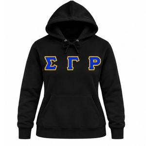 เสื้อฮู้ดสีดำ Sigma Gamma Rho ลายตัวอักษรกรีกสำหรับผู้หญิง เสื้อสเวตเชิ้ตมีฮู้ดผ้าฟลีซ สำหรับชมรมนักศึกษา มหาวิทยาลัย สไตล์ลำลอง ปักลายตามสั่ง - Product Image 1