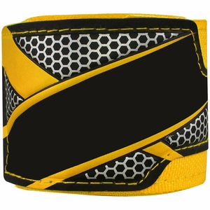 Breathable Nylon Wrist <b>Wraps</b> with Velcro Closure for Martial Arts Training Unisex Yellow Black Hex Mesh Design - Product Image 3