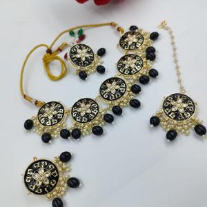 JeweleMarket Heritage Meenakari Pearl Choker <b>Set</b> Elegant Regal Ethnic Necklace Collection Fine Jewelry <b>Sets</b> - Product Image 1