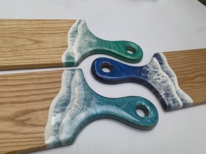 Ensemble de cuillères et spatules en bois bohèmes avec manches colorés, finition mate, ustensiles de cuisine durables - Product Image 5