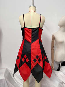 Costume de Clown Féminin à Carreaux Rouges et Blancs pour Halloween 2026, Uniforme de Jeu de Rôle, Cosplay de Ballet, 100% Polyester Rouge et Blanc - Product Image 6