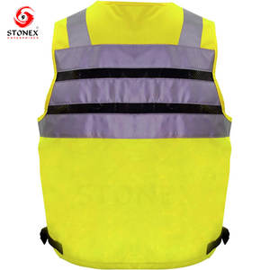Chaleco de Seguridad Reflectante de Poliéster Unisex con Múltiples Bolsillos, Transpirable y Cómodo, Chaleco de Trabajo con Franjas Reflectantes - Product Image 3
