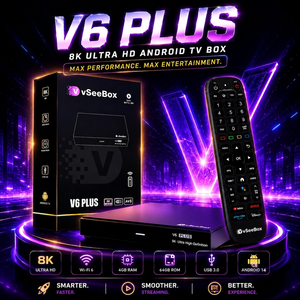 กล่องทีวีแอนดรอยด์ V6 Plus 8K WiFi 6 ระบบแอนดรอยด์ 14 แรม 4GB รอม 64GB รองรับ AVA HDMI เครื่องเล่นสื่อสตรีมมิ่ง - Product Image 1
