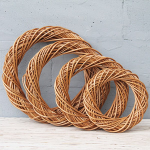 Colorful DIY Rattan Round <b>Ring</b> <b>Wreath</b> Floral <b>Wicker</b> <b>Rings</b> for Garden Sets Salim Round Rattan Peel Material - Product Image 1