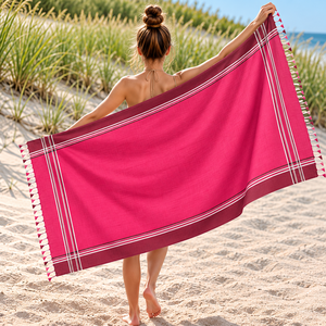 Toalla Kikoy de Algodón a Rayas de Proveedor Indio con Diseño Personalizable, Toalla de Playa Turca Ecológica de Secado Rápido al Mejor Precio - Product Image 1