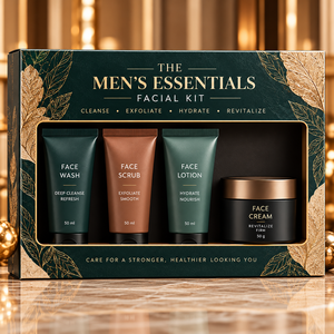 Kit Essentiel Visage Homme OEM/ODM 4 Pièces : Nettoyant, Exfoliant, Lotion & Crème – Parfum et Design d'Emballage Personnalisables - Product Image 2