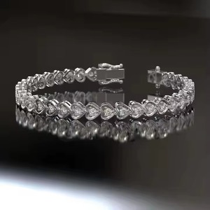 925 Sterling Silver Rhodium Plated for Certified Trendy Wrap Bracelet for Women <b>Men</b> Wedding Engagement Moissanite <b>Bangles</b> - Product Image 3