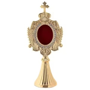 Monstrance en laiton faite à la main, monstrance sacrée, objet de culte chrétien pour la chapelle, l'église et la salle de prière - Product Image 3