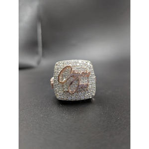 Anillo Cuadrado de Plata de Ley 925 con Moissanita y Diamantes, Joyería Hip Hop con Piedras Brillantes para Minoristas - Product Image 1