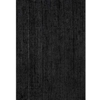 Tapis d'intérieur en jute naturel noir uni, tissé à la main, style bohème neutre, tapis de ferme, pour salon, chambre, entrée, décoration de sol