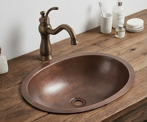 Elegante Fregadero de Cobre Martillado Hecho a Mano, Redondo, de un Solo Tazón, para Instalar Sobre Encimera, Acabado Mate Rústico, para Cocina - Product Image 3