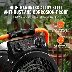 Chauffage Électrique Portable 1500W pour Petite Serre et Tente de Culture, 2 Vitesses avec Protection Contre la Surchauffe, Prise US, Puissance 3000W - Product Image 3