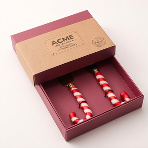 Ensemble de couverts de Noël festifs en acier inoxydable avec manches en résine pour banquets, restaurants, maisons et traiteurs, faits à la main - Product Image 4