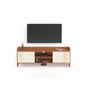Meuble TV moderne Charley de la gamme Premyrr en noyer et couleur givrée - Product Image 3