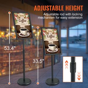 ขาตั้งป้ายปรับระดับได้ ขนาด 11x17 นิ้ว พร้อมฐานกลม - Product Image 2