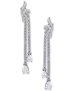Orecchini pendenti con zirconi in argento Sterling | Arabella - Product Image 1