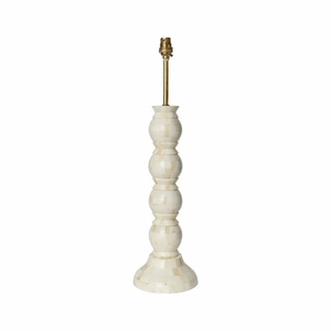 FAIZA CRAFT Modern Round Bone Inlay <b>Table</b> <b>Lamp</b> with LED Light Source for Home & Hotel Bedroom Decor - Product Image 3