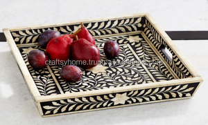 Customized Top Quality Mother Of Pearl Serving Tray Home & Hotel Luxury Elegant <b>Coffee</b> <b>Table</b> Set MOP Storage Tray - Product Image 2