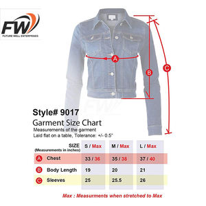 Chaqueta Vaquera Informal Extra Grande para Mujer, Personalizada OEM, con Forro de Spandex/Nylon, Relleno de Algodón, para Otoño, con Decoración - Product Image 5